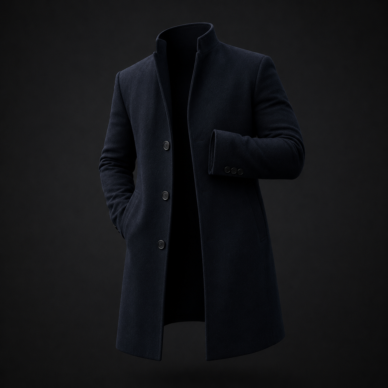 Velmont Classic Overcoat Jackets Solid Slim Fit Outwear Hombre Men Clothes Khaki Black