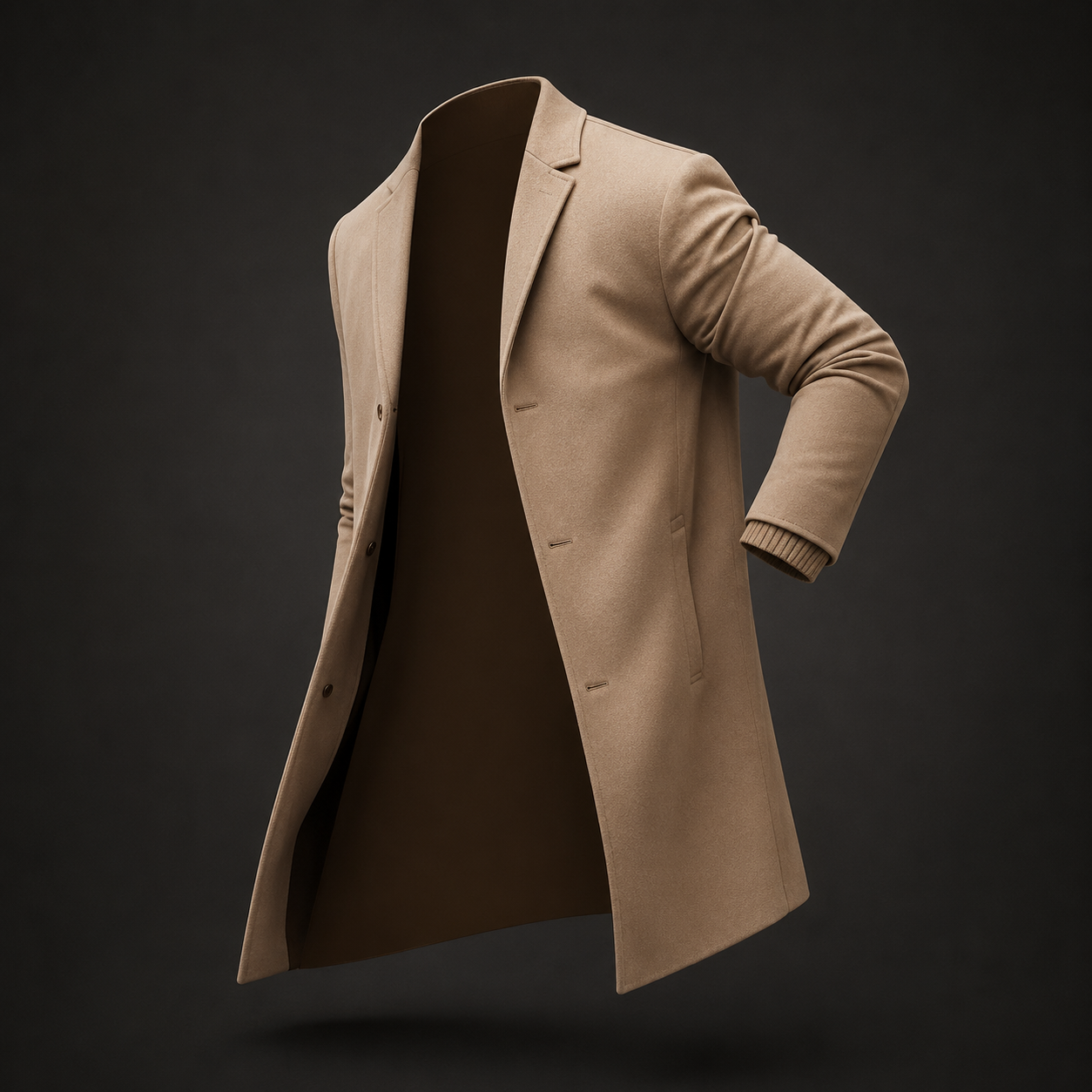 Velmont Classic Overcoat Jackets Solid Slim Fit Outwear Hombre Men Clothes Khaki Black