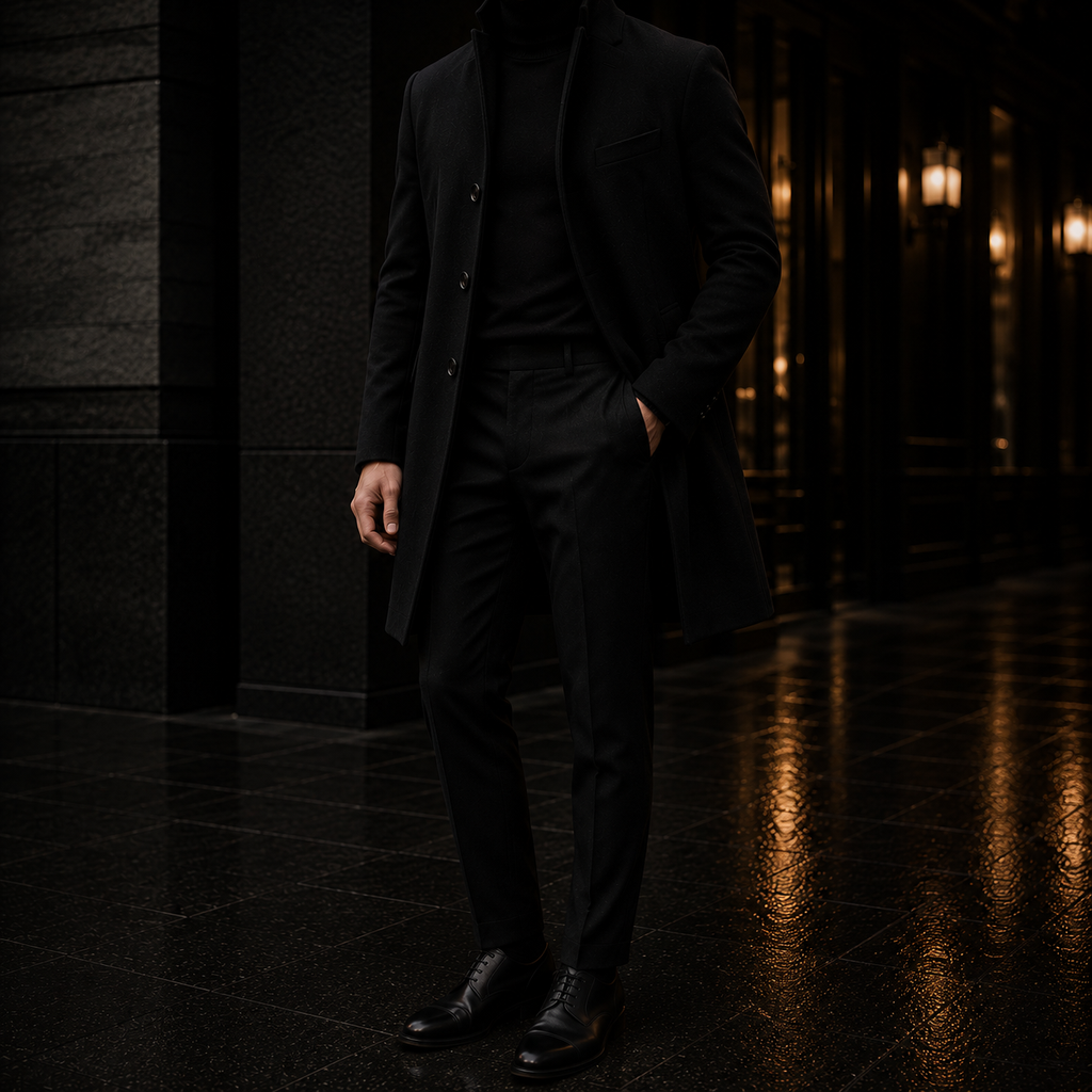 Velmont Classic Overcoat Jackets Solid Slim Fit Outwear Hombre Men Clothes Khaki Black
