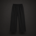 Velmont Classic Pinstripe Trousers Relaxed Fit Casual Straight Leg Mens Pants Black